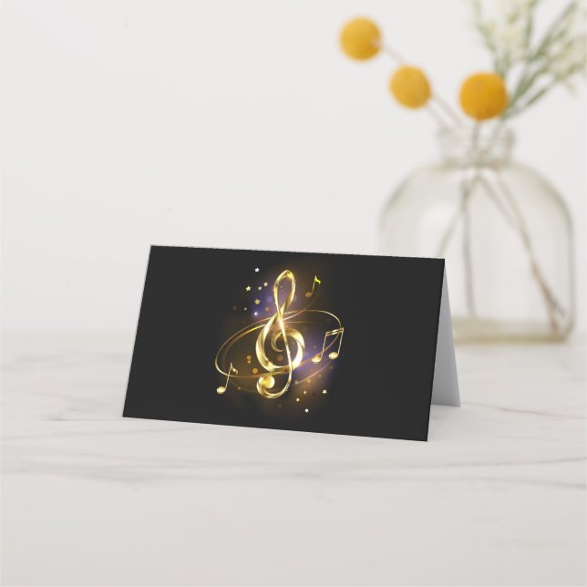 Gold Treble Clef Music Lojalitetskort (Framsida)