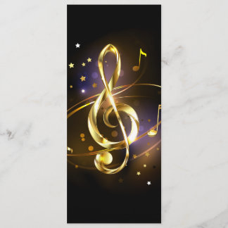 Gold Treble Clef Music Rådkort