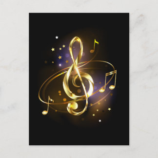 Gold Treble Clef Music Rådkort