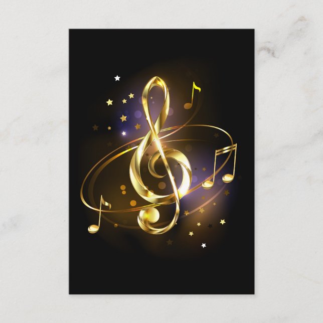 Gold Treble Clef Music Tilläggskort (Framsida)