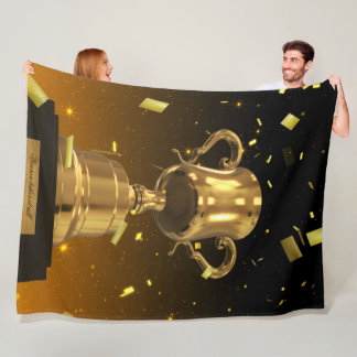 Gold Trophy Blanket – Sports Fan Throw Fleecefilt