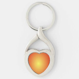 Gold Twisted Heart Silverfärgad Nyckelring