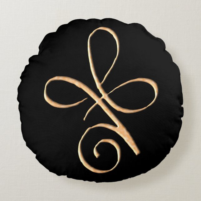 Gold Unconditional Love Rund Kudde (Framsidan)