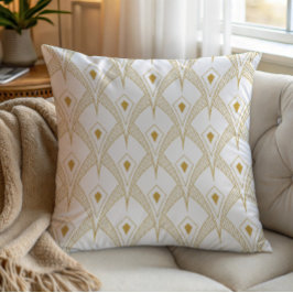 Gold & white art-deco seamless pattern 3 kudde