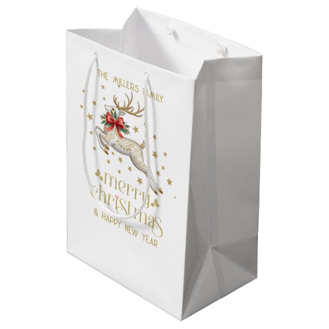 Gold White Christmas Reindeer (Baksidan Vinklad)