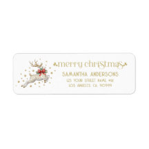 Gold White Christmas Reindeer