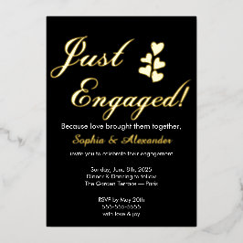 Gold & White Foil Engagement Invitation