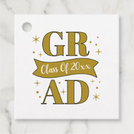Gold & White Graduation Party Gåvor Etiketter