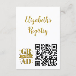 Gold & White Graduation Party Registry Website Tilläggskort