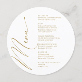Gold & White Modern Elegant Menu bohemian Meny