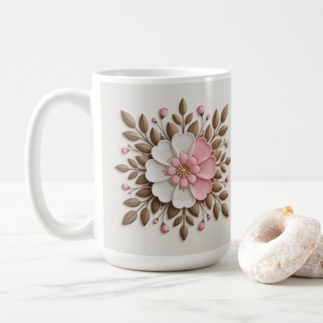 Gold White Pink Classic White Mug Kaffemugg (Med munk)