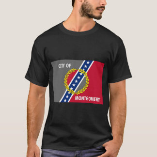 Gold Wreath Grey and Red Montgomery Alabama Flag C T Shirt