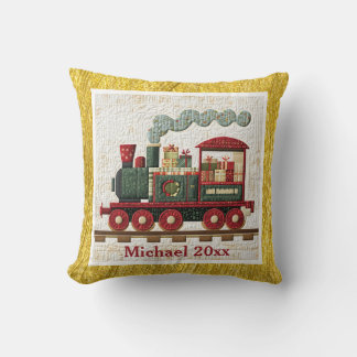 Gold/Yellow Border Holiday Engine | Family Gift Kudde