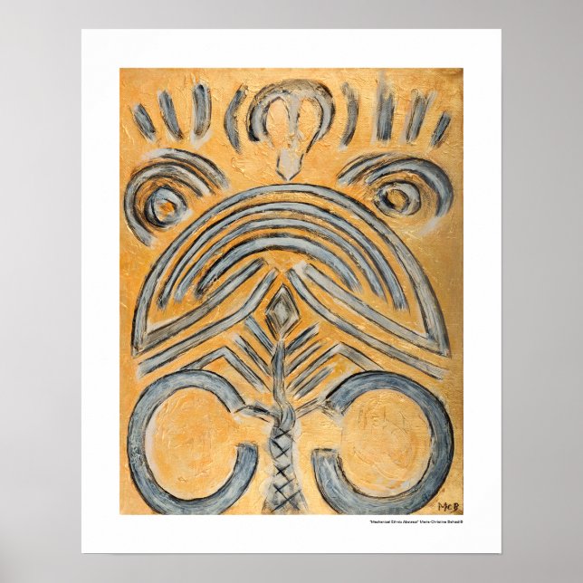 Gold Yellow Ethnic Abstract Decorative 16x20 Print Poster (Framsidan)