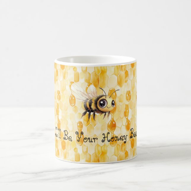 Gold Yellow Honey Bee Kaffemugg (Center)