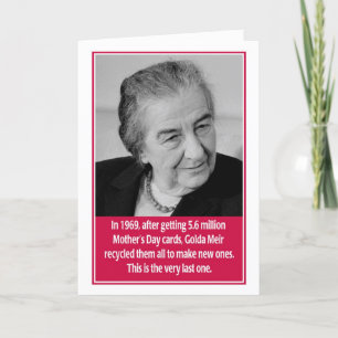 Golda Meir judiskt mors dagkort Kort