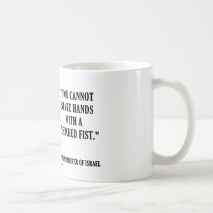 Golda Meir kan du inte skaka den händer grep hår Kaffemugg