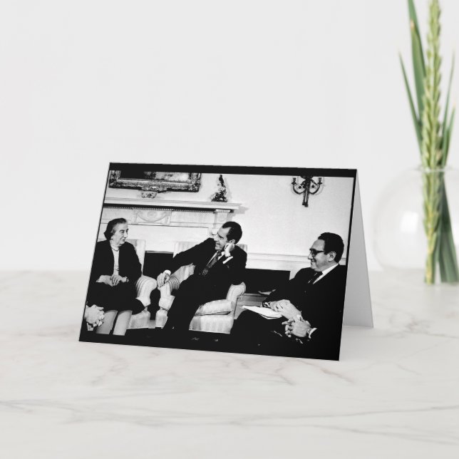 Golda Meir, president Nixon & Henry Kissinger Kort (Framsida)
