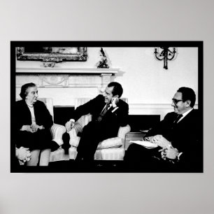 Golda Meir, president Nixon & Henry Kissinger Poster