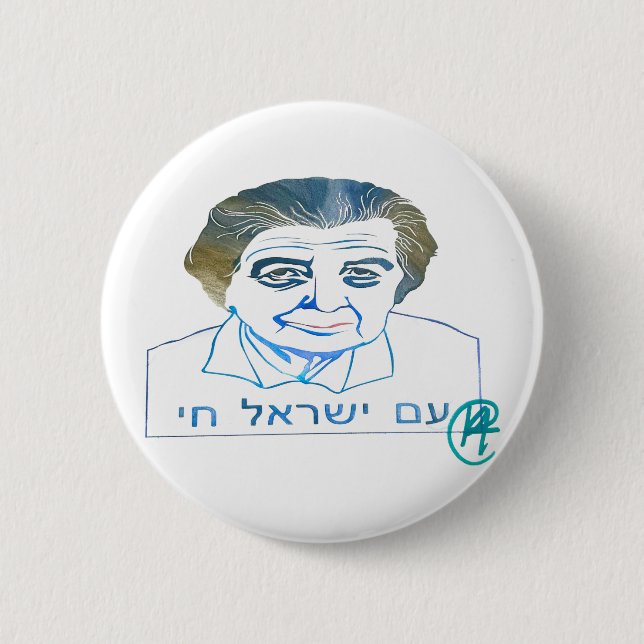 Golda Meir Yearbook Art Button Knapp (Framsida)