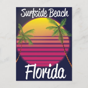 Golda vintage resor poster strandstrand vykort