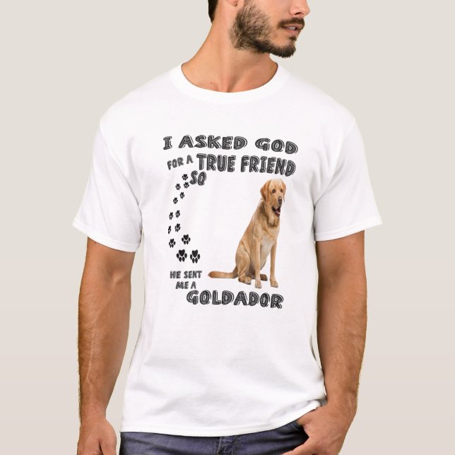 Goldador Quote Mamma Pappa Print, Cute Golden Retr T Shirt (Framsida)