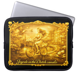 GoldAmsterdam Abstrakt Romantisk Vintage Gatucykel Laptop Fodral