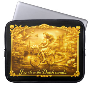 GoldAmsterdam Abstrakt Romantisk Vintage Gatucykel Laptop Fodral