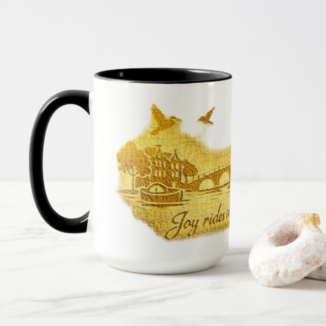 GoldAmsterdam Flytande Minimalistisk Skrynklig Bil Mugg (Med munk)