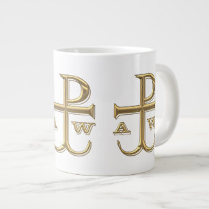 Golden "3-D" Chi-Rho med Anchor Jumbo Mugg