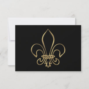 Golden "3-D" Fleur-de-lis OSA Kort