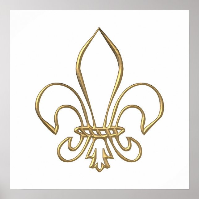 Golden "3-D" Fleur-de-lis Poster (Framsidan)