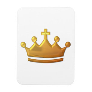 Golden "3-D" Krona Magnet