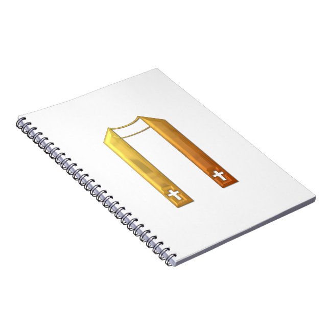 Golden "3-D" Liturgical Stole Anteckningsbok Med Spiral (Högra Sidan)