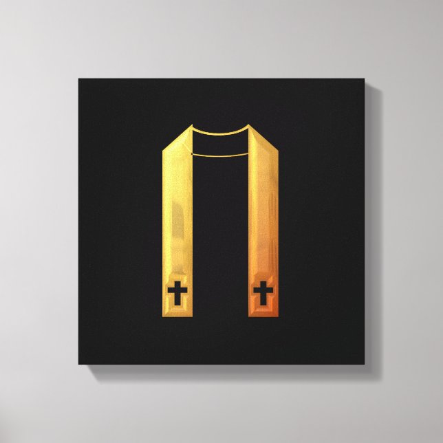 Golden "3-D" Liturgical Stole Canvastryck (Framsida)