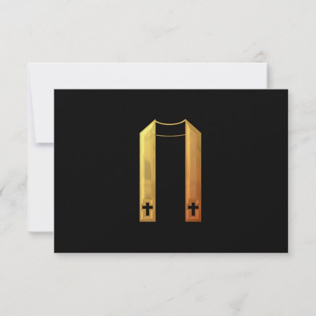 Golden "3-D" Liturgical Stole OSA Kort (Framsida)