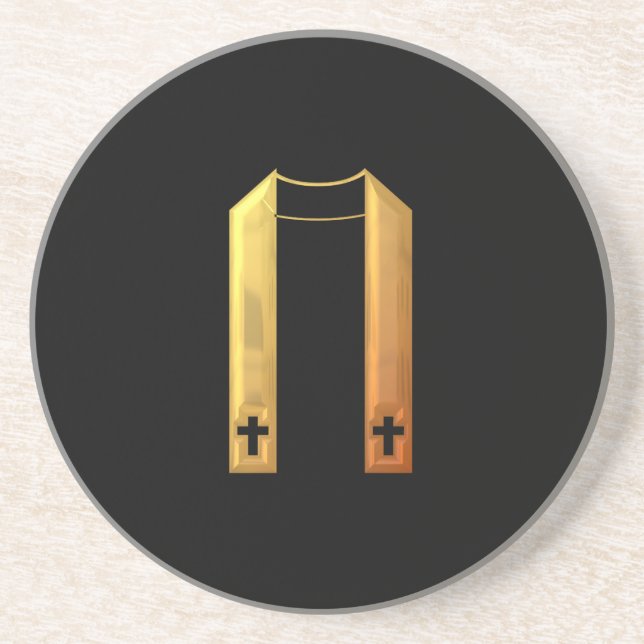 Golden "3-D" Liturgical Stole Underlägg (Framsidan)