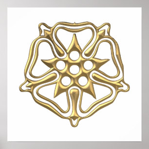 Golden "3-D" Ro-symbol Poster