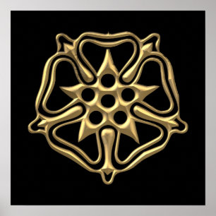 Golden "3-D" Ro-symbol Poster