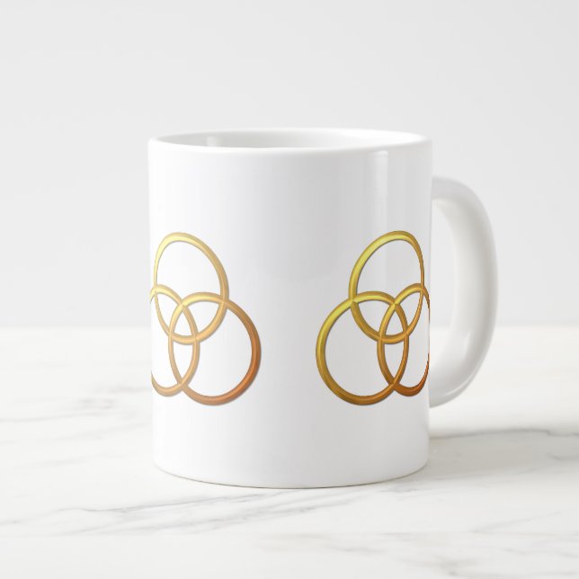 Golden "3-D" trehetssymbol Jumbo Mugg (Framsida höger)