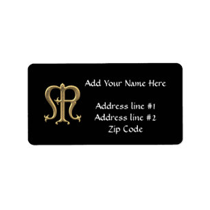Golden "3-D" Virgin Mary Symbol Adressetikett