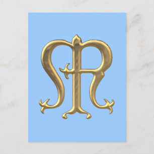 Golden "3-D" Virgin Mary Symbol Vykort