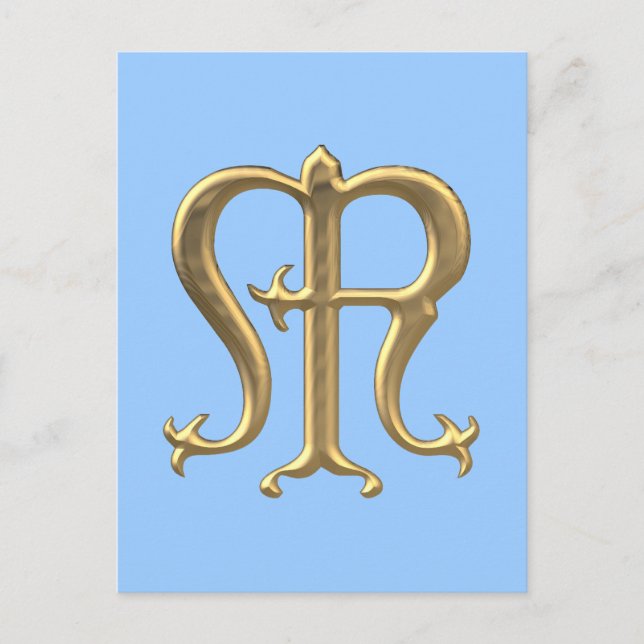 Golden "3-D" Virgin Mary Symbol Vykort (Framsida)