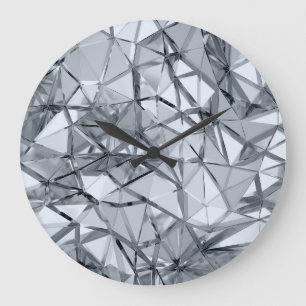 Golden 3D Metall: Geometrisk bakgrund Stor Klocka