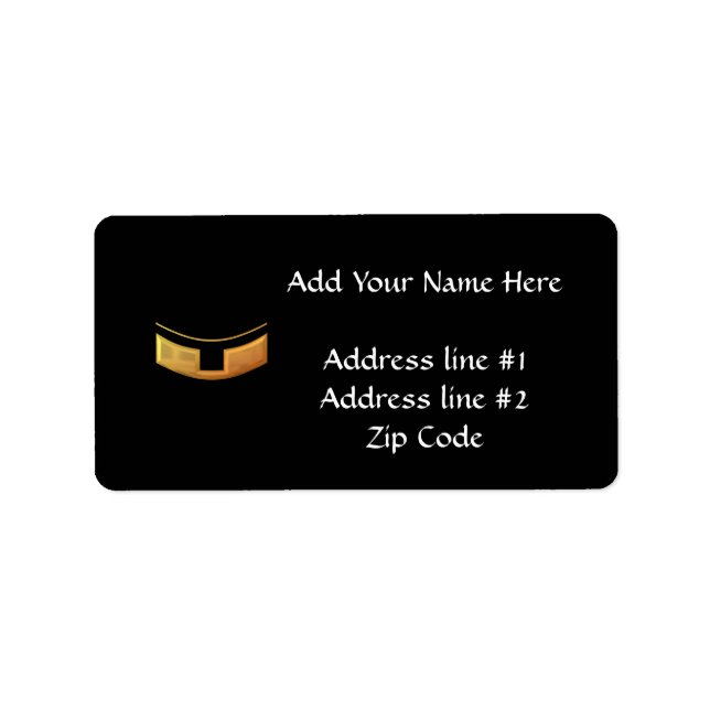 Golden "3D" Priest/Minster Collar Adressetikett (Framsidan)