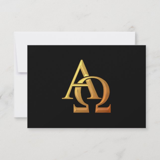 Golden "3D"-symbol för Alfa och Omega OSA Kort (Framsida)