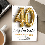 Golden 40 Years Birthday Invitation Inbjudningar<br><div class="desc">This celebratory birthday invite will be the hit of the party for any 40-year-old in your life. Cheers to 40 years! Send as a digital invite,  download a digital file to print yourself,  or have professionally printed invites sent to your door.

Celebrating 50 years? Find your invitation here: https://www.zazzle.com/golden_50_years_birthday_invitation-256171423489271287</div>