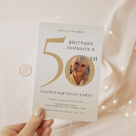 Golden 50-årsdagen Elegant 50-årsdagen Inbjudningar