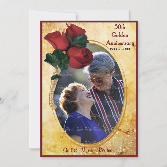 Golden 50-årsdagen spara datumet (Framsida)