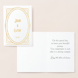 Golden 50-årsjubileum Personlig Card Folierat Kort